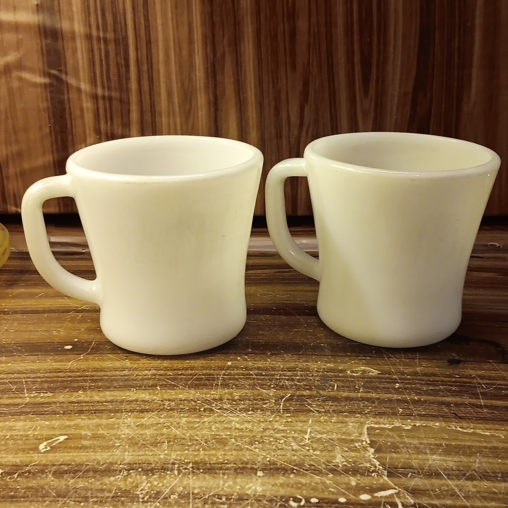 Vintage Fire King milk glass cups mugs